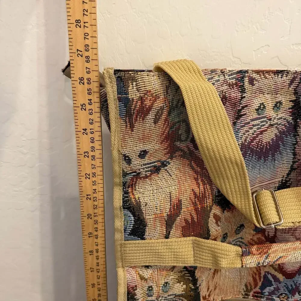 Vintage Cat Tapestry Rolling Shopping Bag Folding Grocery Trolley Tote Wheels